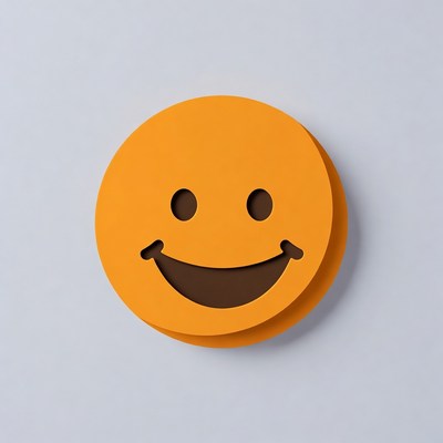 3D Orange Smiley Face