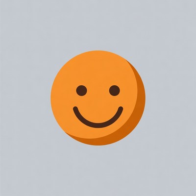 Orange Smiley Face Emoticon