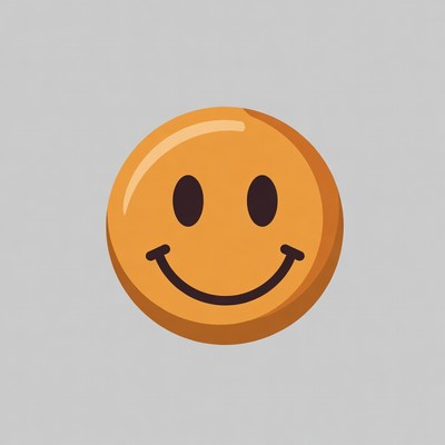 Shiny Orange Smiley Face Emoticon
