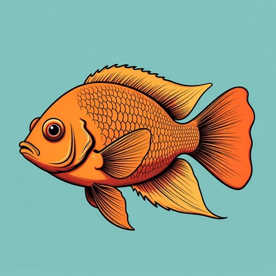 Orange Angelfish illustration