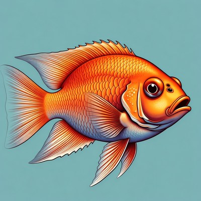Vibrant Orange Goldfish Illustration