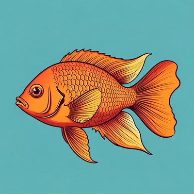Orange Goldfish Illustration