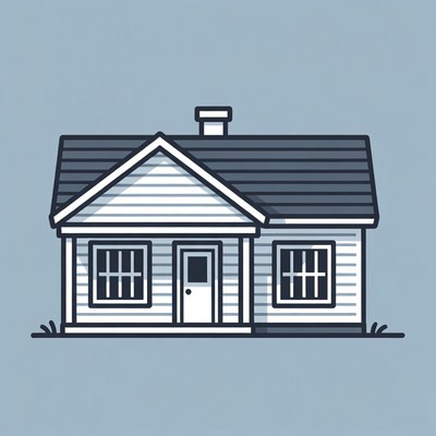 Simple line art house illustration