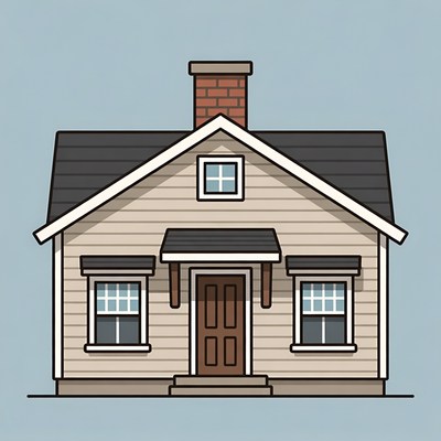 Cartoon House with Chimney