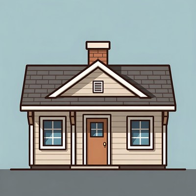 Cartoon House with Chimney