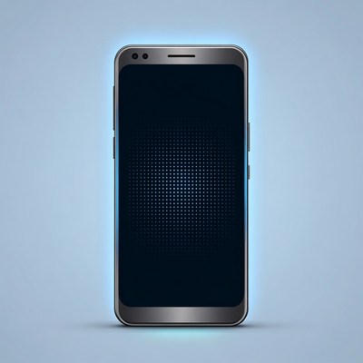 Silver Smartphone on Blue Background
