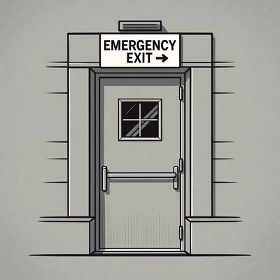 Emergency Exit Door Illustration