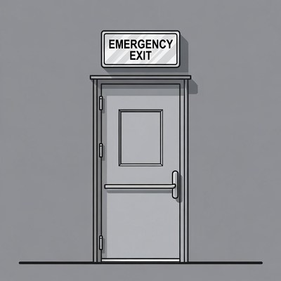 Emergency Exit Door Illustration
