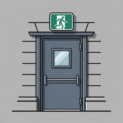 Emergency Exit Door Illustration