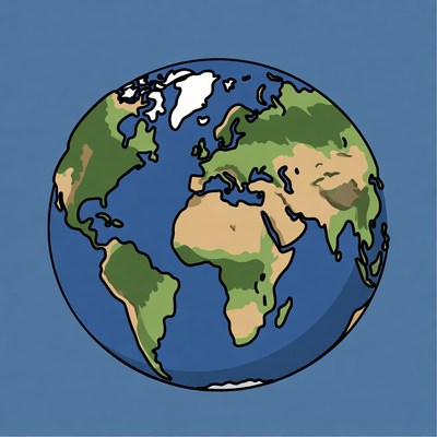 Colorful Earth Globe Illustration