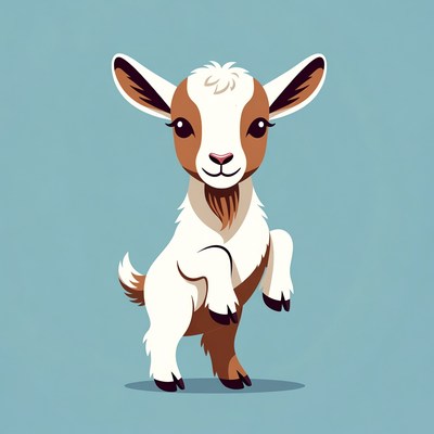 Cute baby goat illustration