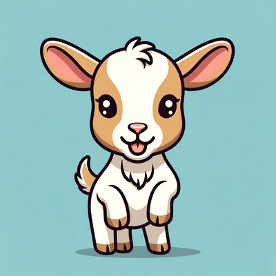 Cute baby goat illustration