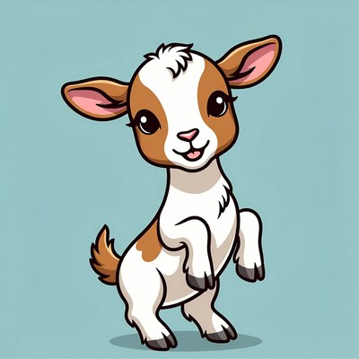 Cute baby goat illustration