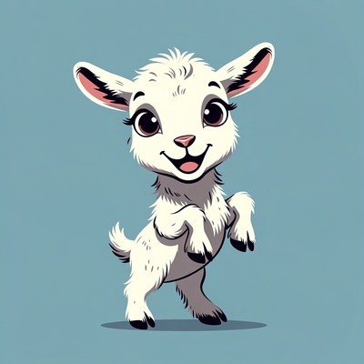 Cute cartoon baby lamb dancing