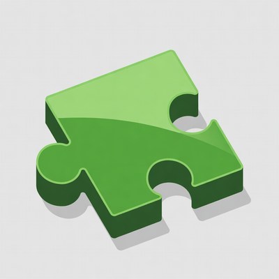 Green puzzle piece illustration