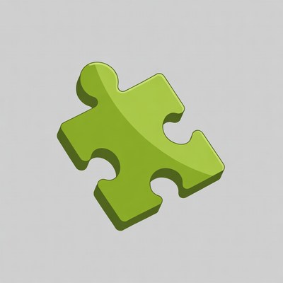 Green puzzle piece illustration
