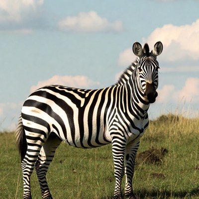 Zebra standing in grass