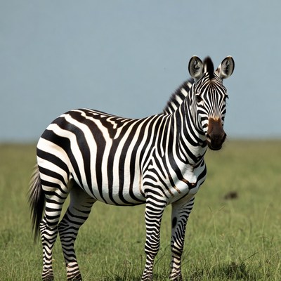 Zebra standing in green grass
