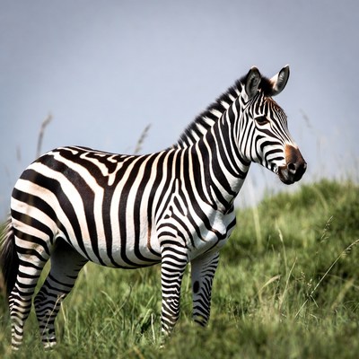 Zebra standing in grass