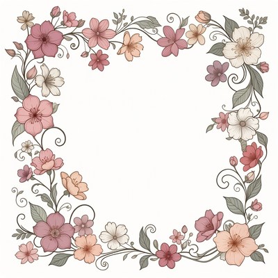 Floral Frame Border Illustration