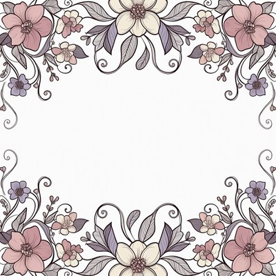 Floral Frame Border Illustration