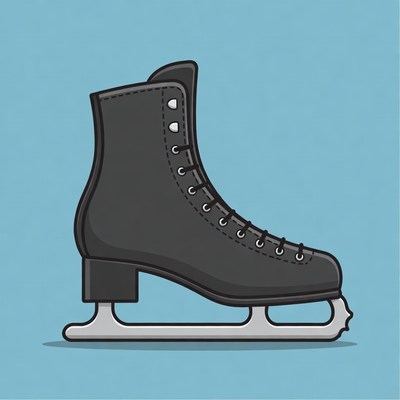 Black Ice Skate Illustration
