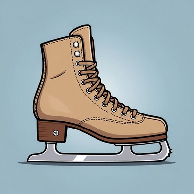 Brown Ice Skate Illustration