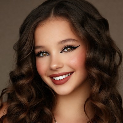 Smiling woman with brown hair