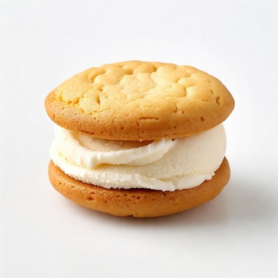 Golden cookie ice cream sandwich