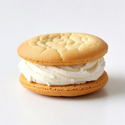 Cream-filled macaron cookie