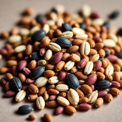 Colorful millet grains pile