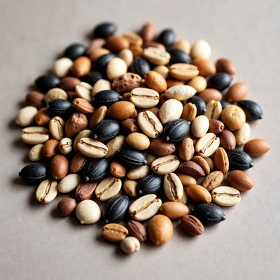 Mixed Coffee Beans Pile