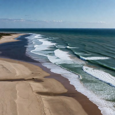 Aerial View of River Meeting Ocean Beach