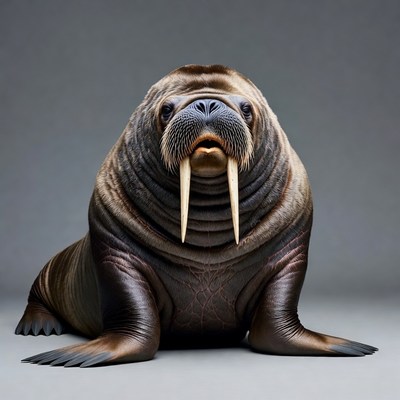 Walrus with long tusks