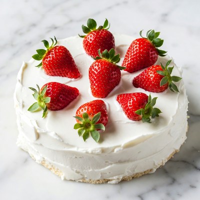 Strawberry Topped Whipped Cream Cake