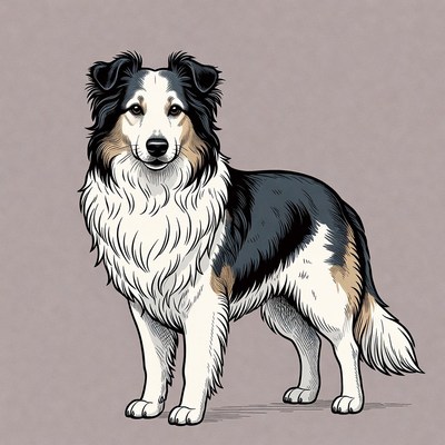 Border Collie standing illustration