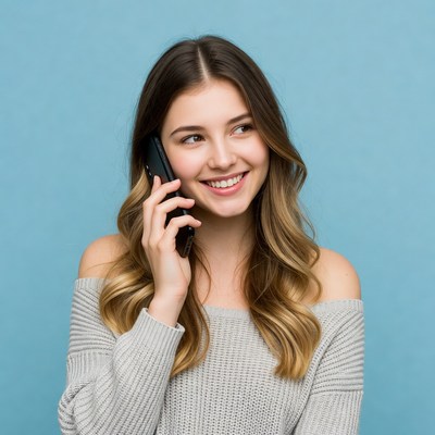 Young woman talking on phone