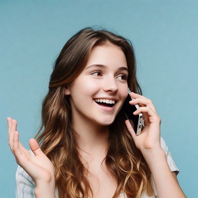 Young woman talking on phone