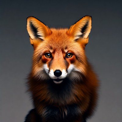 Red fox close-up portrait