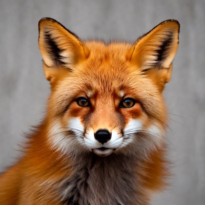 Red fox close-up portrait