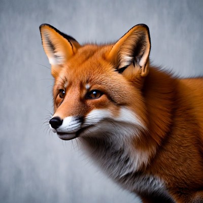Red fox close-up portrait