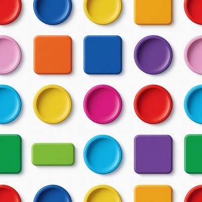 Colorful Circles and Squares Pattern