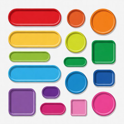 Colorful Buttons Clip Art Set
