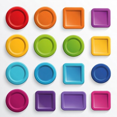 Colorful Round and Square Shapes