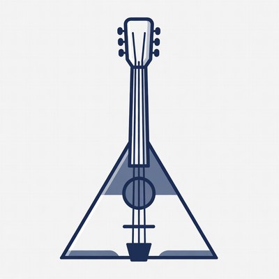 Blue Line Art Banjo