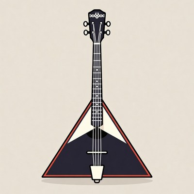 Black Triangular Balalaika Illustration