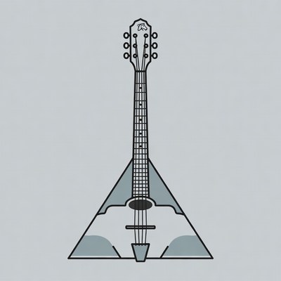 Line Art Banjo Illustration