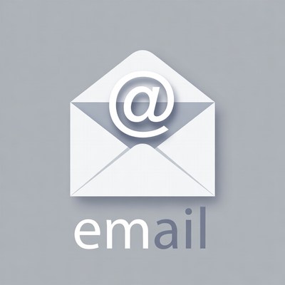 White Email Envelope with At Symbol