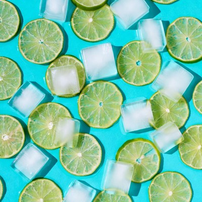 Lime Slices and Ice Cubes