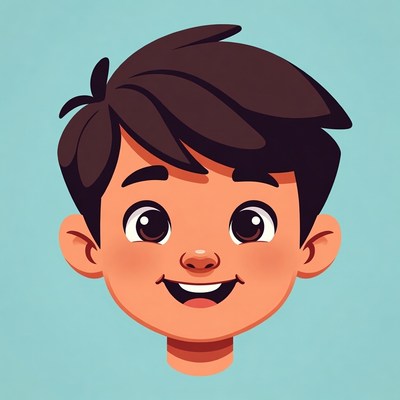 Smiling Cartoon Boy Face